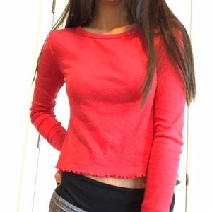Red long sleeve top